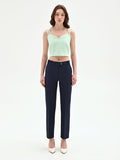 Pantalone blu dritto in tessuto tecnico