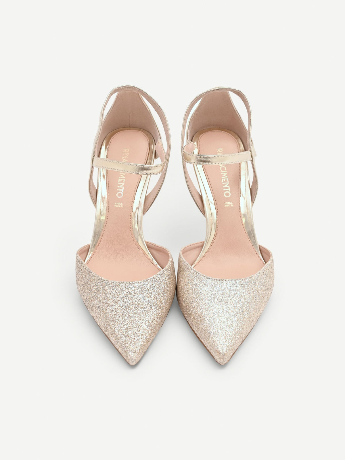 Décolleté slingback oro con doppia legatura