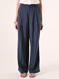 Pantaloni Ampi in Misto Modal Blu