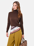Maglia dolcevita marrone moro con bordi a costine
