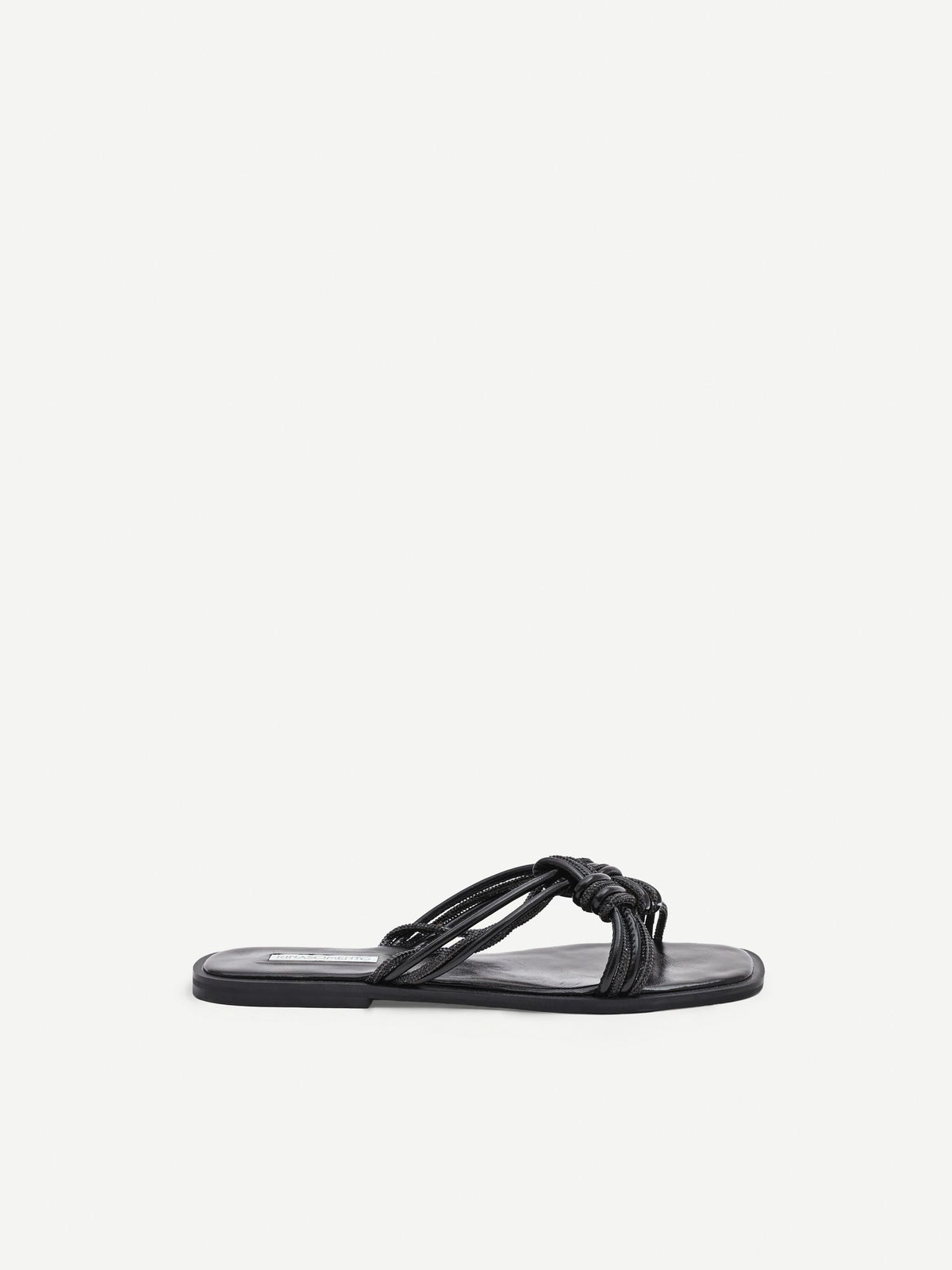 Sandali bassi neri con strass