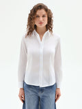 Camicia bianca sagomata in cotone