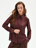 Camicia cioccolato con inserti geometrici