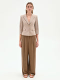 Giacca blazer tortora beige in cotone