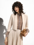 Giacca corta beige chiaro stile bolero