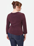 Maglia Curvy bordeaux rosso con punti luce