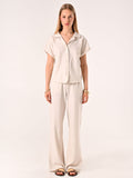 Camicia Boxy Beige in Lino Cotone