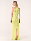 Abito Scivolato in Raso color Lime