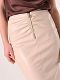 Gonna in simil Pelle Beige