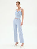 Pantalone a gamba dritta cielo azzurro