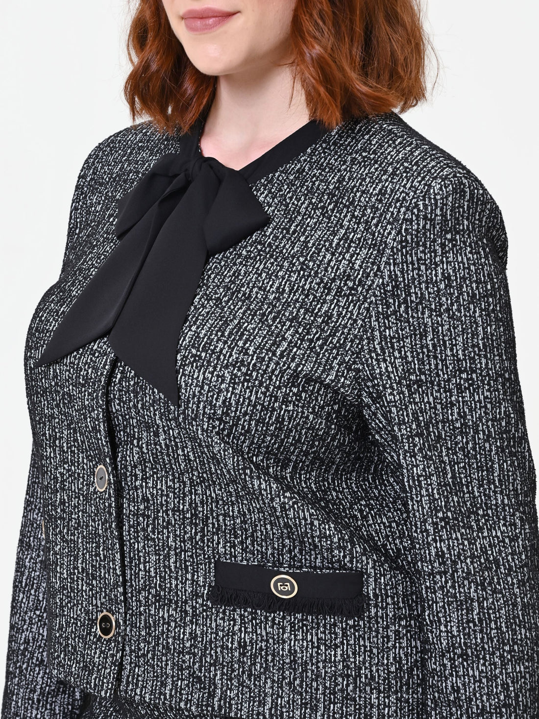 Giacca Curvy in bouclé nera
