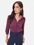 Camicia in raso bordeaux rosso