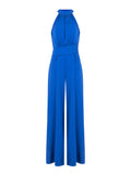 Tuta blu cina con scollo all'americana