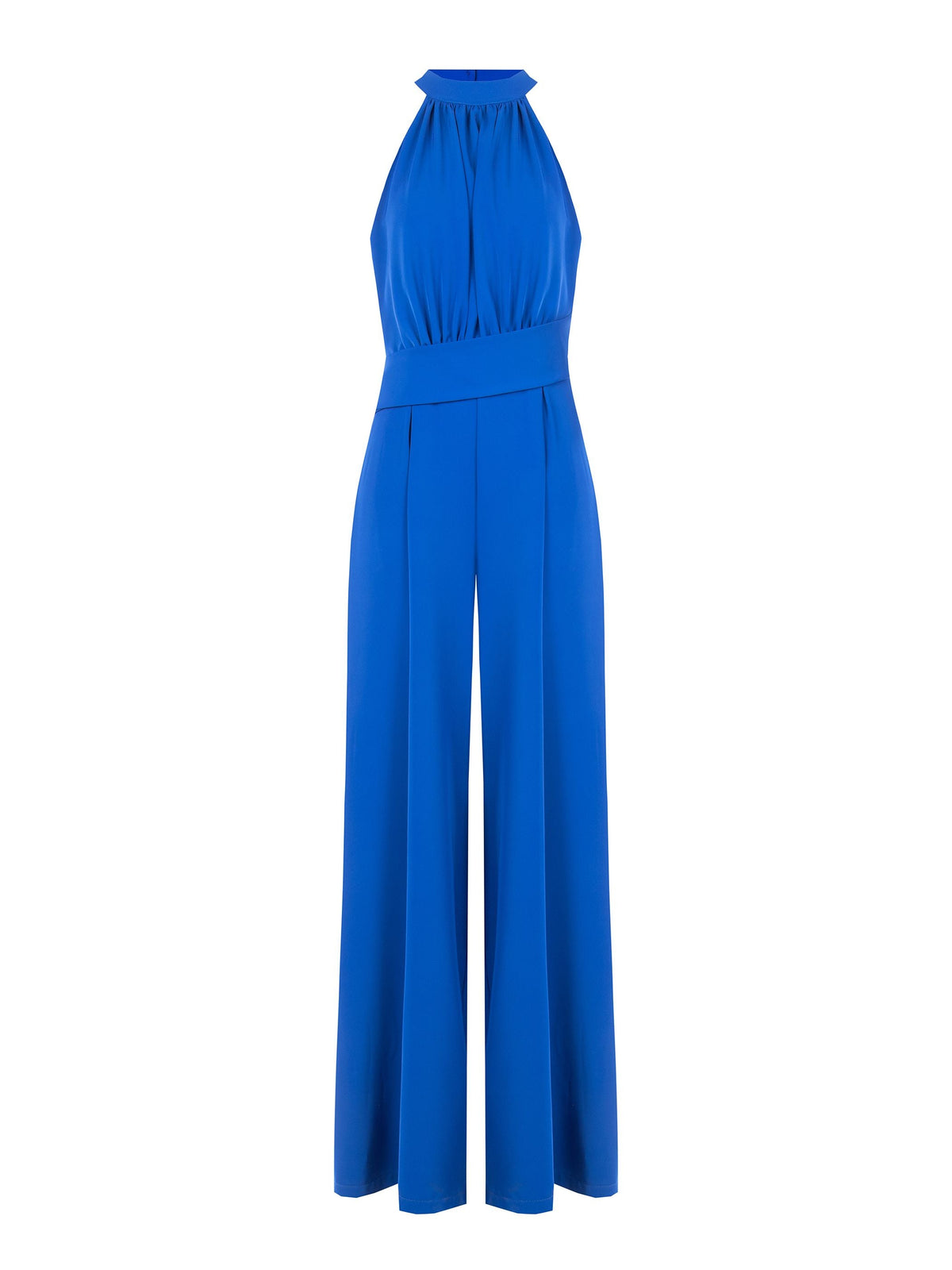 Tuta blu cina con scollo all'americana