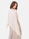 Cappa foulard in georgette beige chiaro