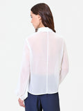 Camicia panna con ruches verticali