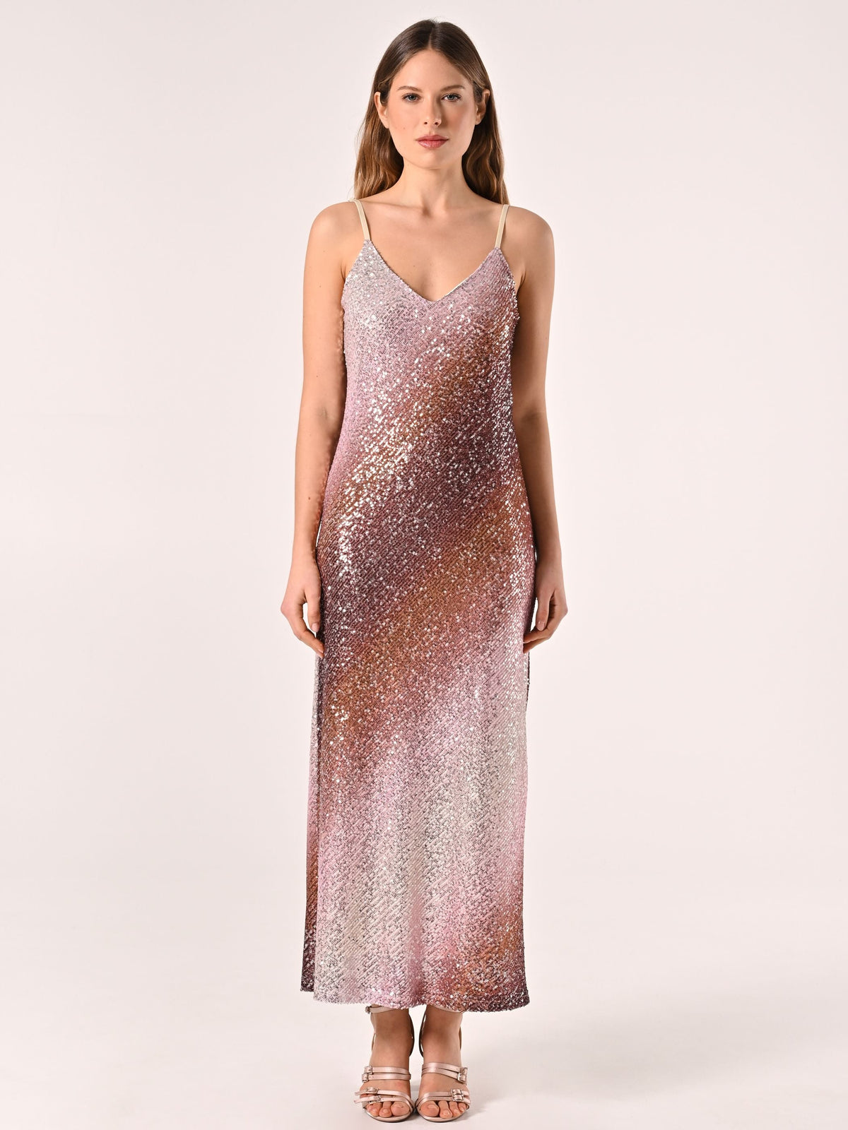 Abito Sottoveste in Paillettes Sfumate
