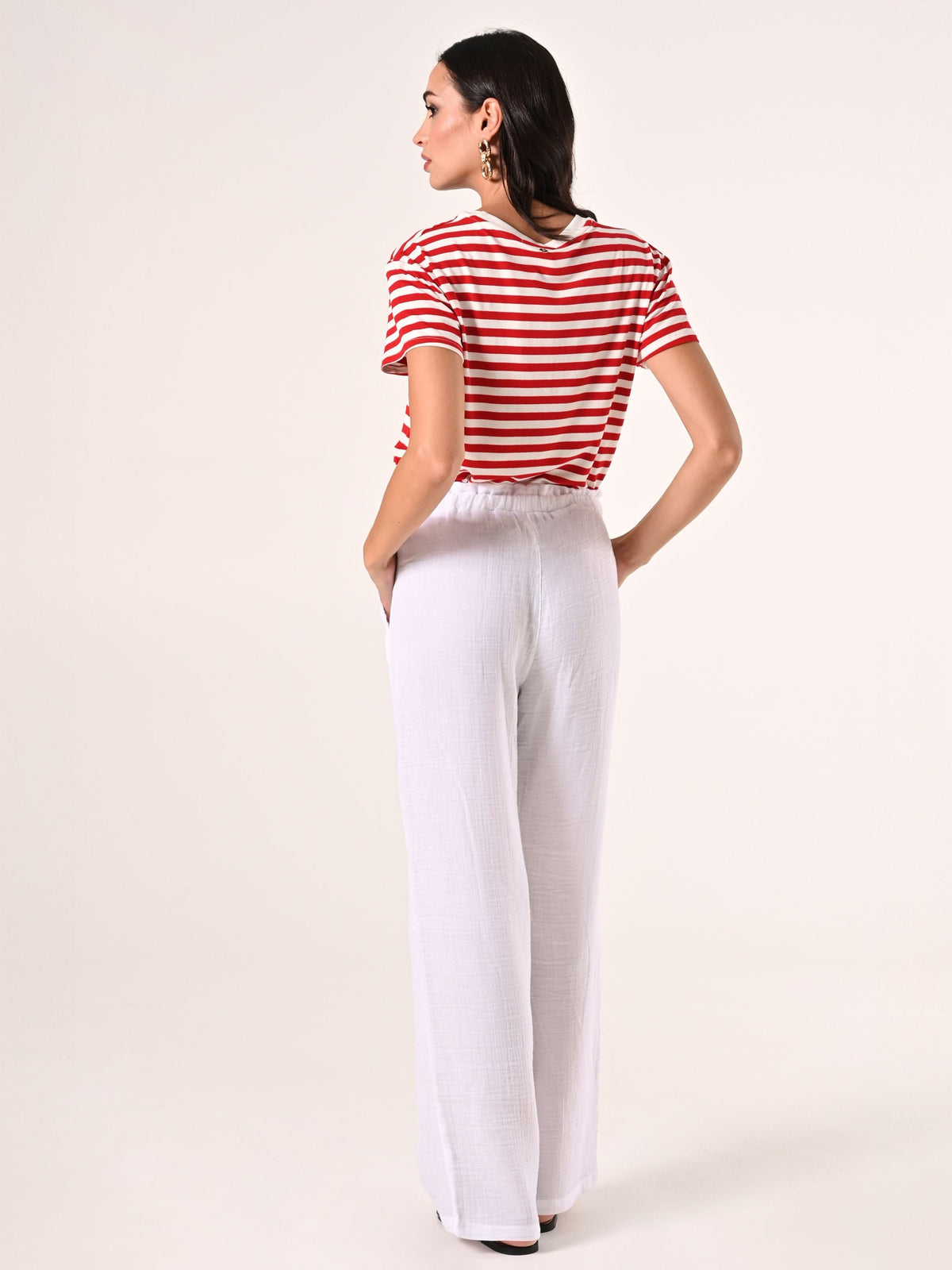 Pantaloni Ampi in Cotone Bianco