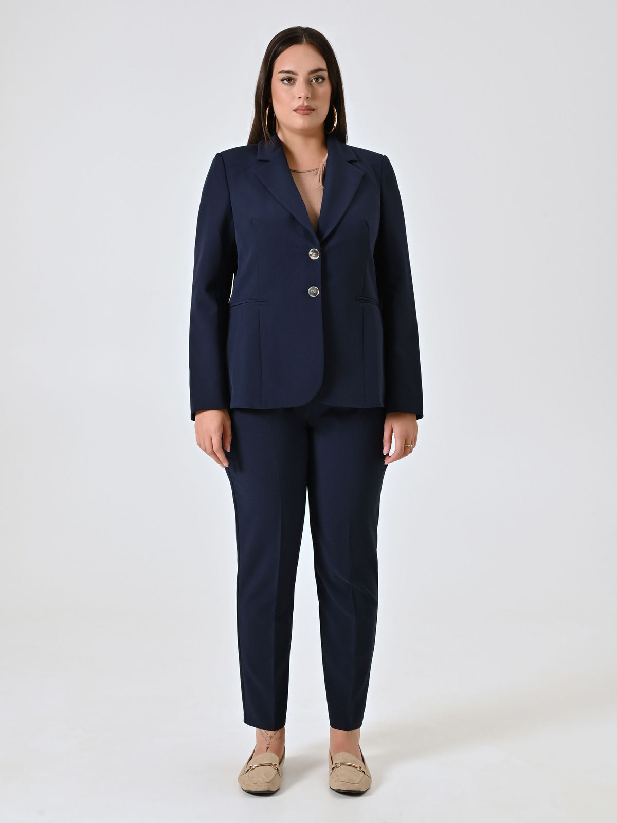 Giacca Curvy Due Bottoni Blu