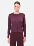 Cardigan girocollo bordeaux rosso in misto viscosa