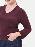 Maglia Curvy bordeaux rosso con punti luce
