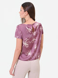 Blusa rosa antico con stampa floreale