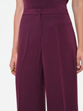 Pantalone Studio  palazzo bordeaux in crepe gessato