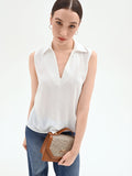 Blusa smanicata bianco panna