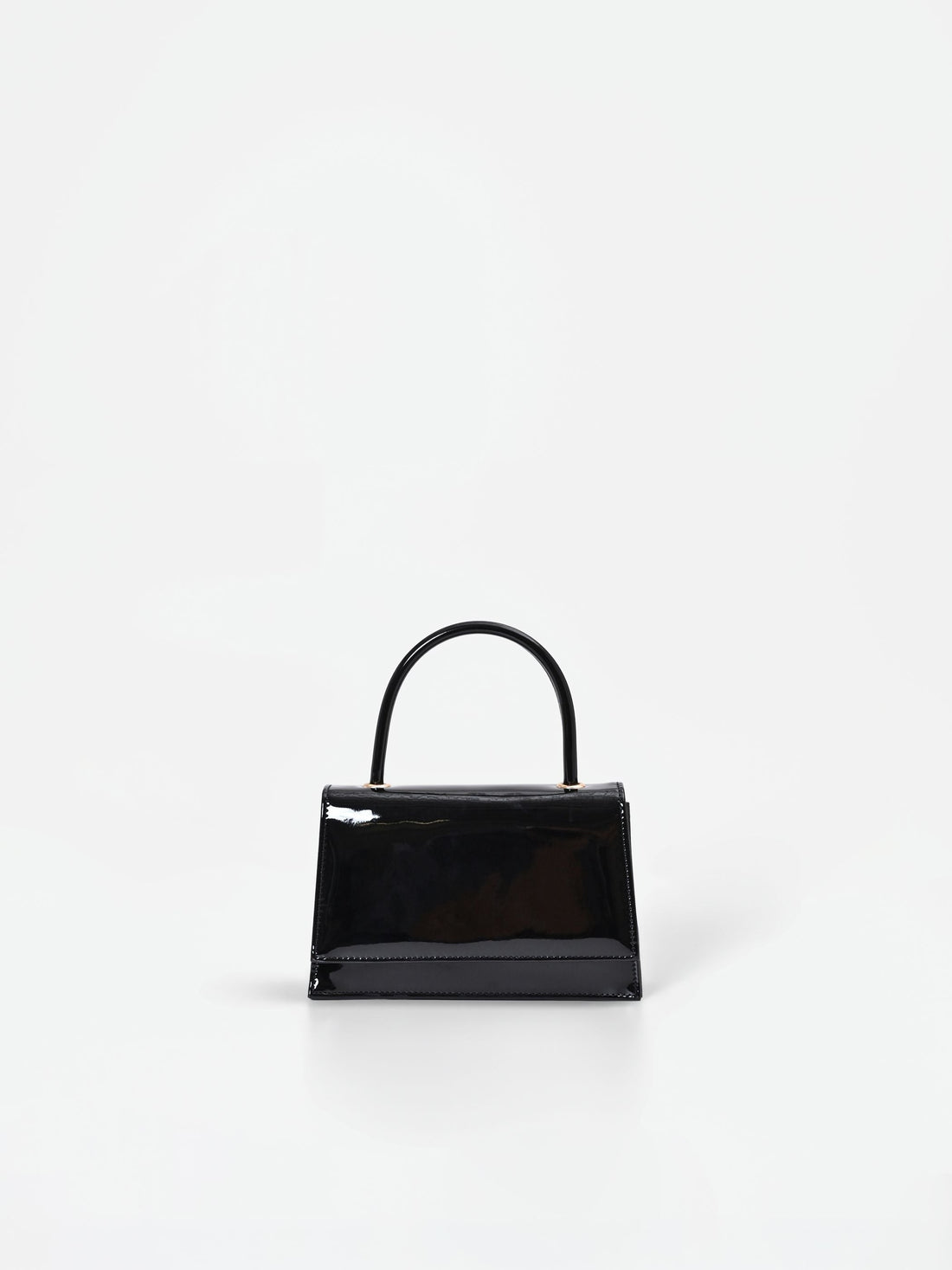 Borsa a mano nera effetto vernice lucida
