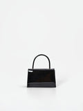 Borsa a mano nera effetto vernice lucida