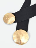 Cintura nera a fascia alta con fibbia design