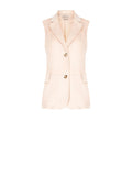Gilet monopetto rosa cipria effetto scamosciato