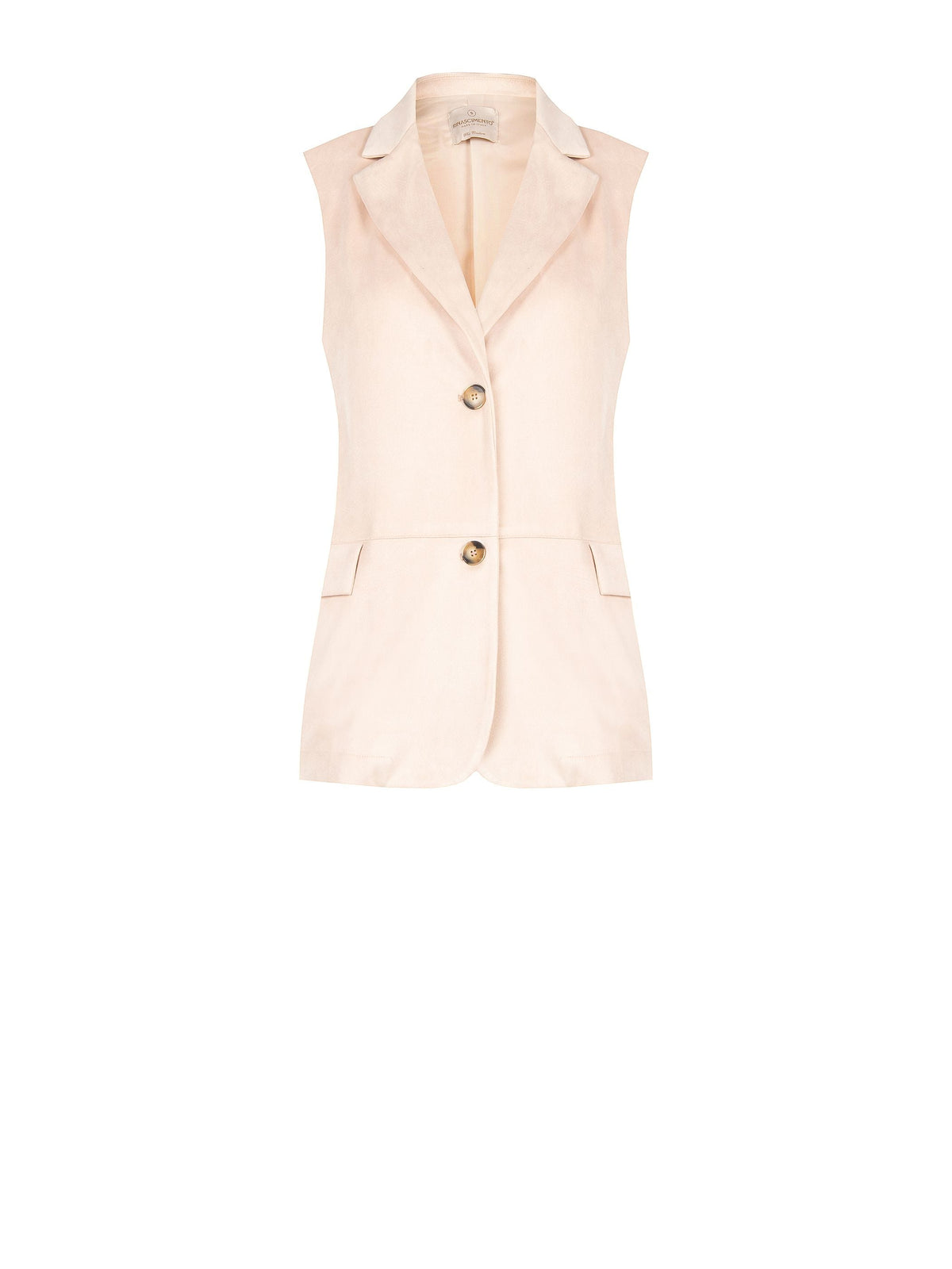 Gilet monopetto rosa cipria effetto scamosciato