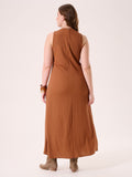 Abito Curvy Marrone in Viscosa