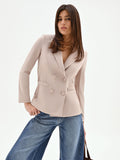 Giacca doppiopetto tortora beige