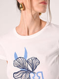 T-Shirt Bianca in Misto Viscosa