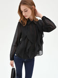 Camicia nera con rouches