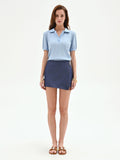 Gonna blu a portafoglio in chambray