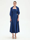 Stola in raso blu brillante