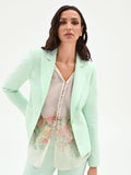 Giacca blazer verde menta con revers a lancia