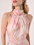 Abito scollo all'Americana Marmorizzato Rosa