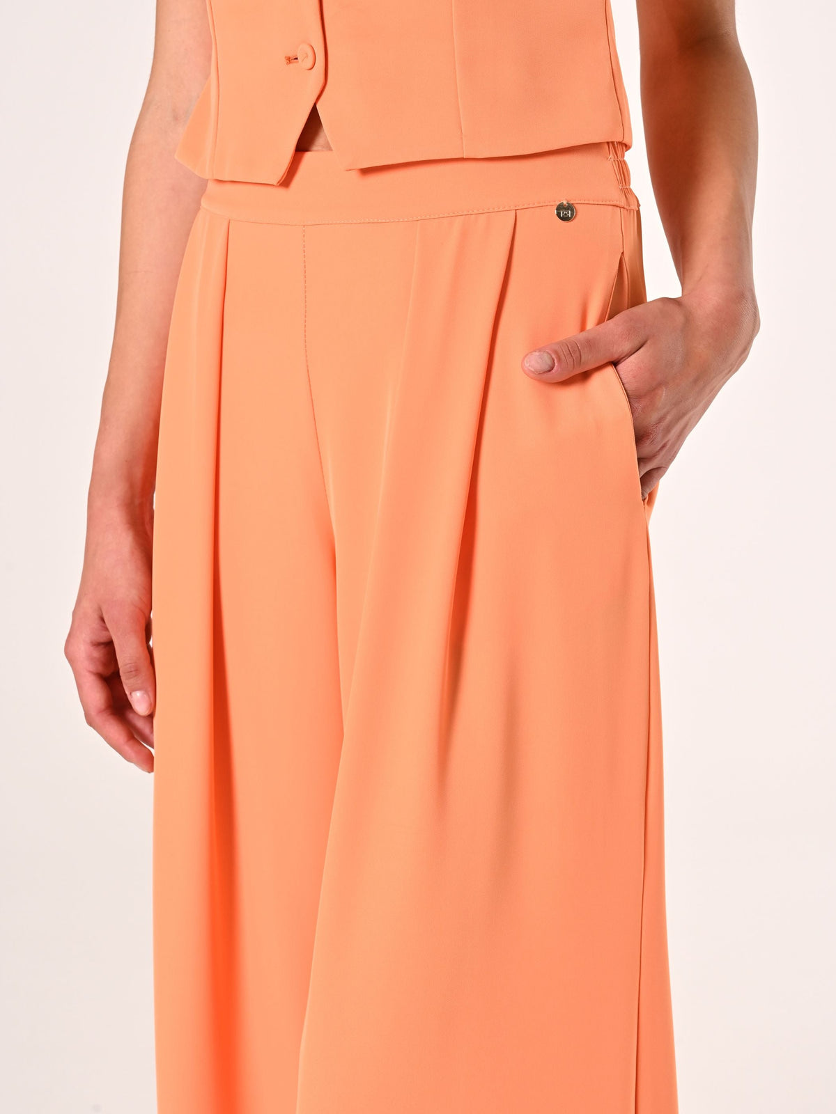 Pantaloni Arancioni in Tessuto Fluido