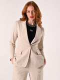 Giacca Beige in Tessuto Operato