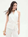 Gilet bianco con chiusura a fiocco laterale