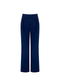 Pantaloni con Pinces in Poliviscosa Blu