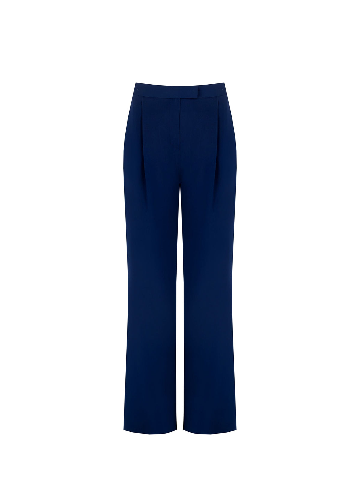 Pantaloni con Pinces in Poliviscosa Blu