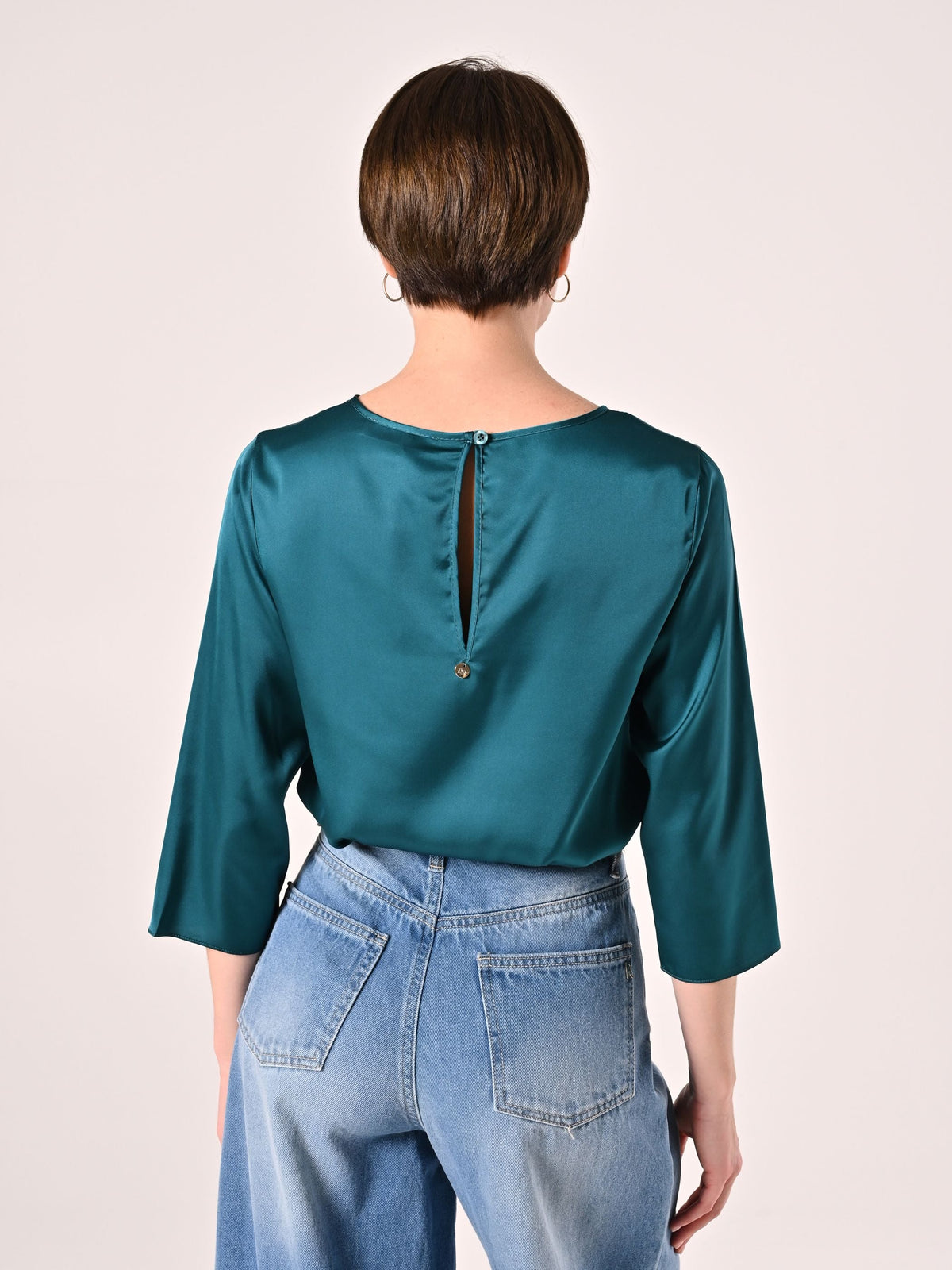 Blusa in Raso Verde Reale