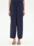 Pantalone blu navy fluido con coulisse