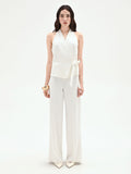 Gilet bianco con chiusura a fiocco laterale