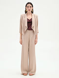 Giacca tortora beige dal design aperto in viscosa